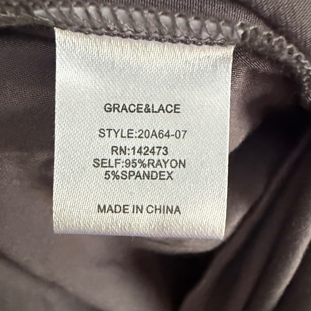 Grace & Lace Perfect V-Neck Tunic Charcoal Gray Long Sleeve Oversized Top S/M - Picture 3 of 4